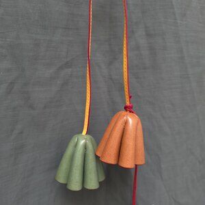 Vintage MZ Wallace bag charm mushrooms green and brown